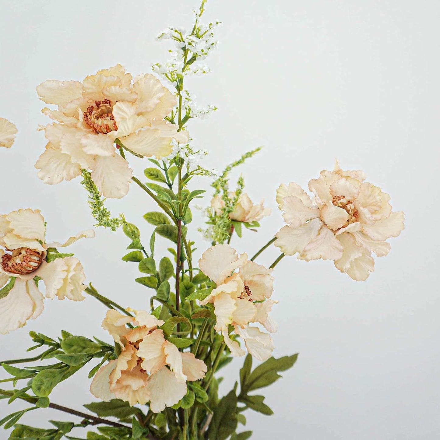 Butterfly Ranunculus Flowers Coral Silk Flower (3 Stems) for Home Decor and Wedding. Artificial Ranunculus Flower Arrangement and Table Centerpiece. Silk Flowers for Bouquet (Scabiosa Coral)