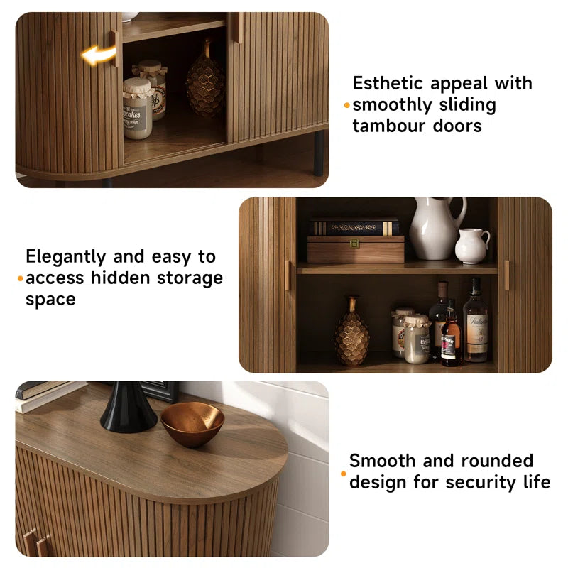 40'' Sideboard Storage Cabinet with Doors and Shelves - Credenza Storage Cabinet for Office, Bedroom Storage Cabinet, Hallway Storage Cabinet, Console Storage Cabinet