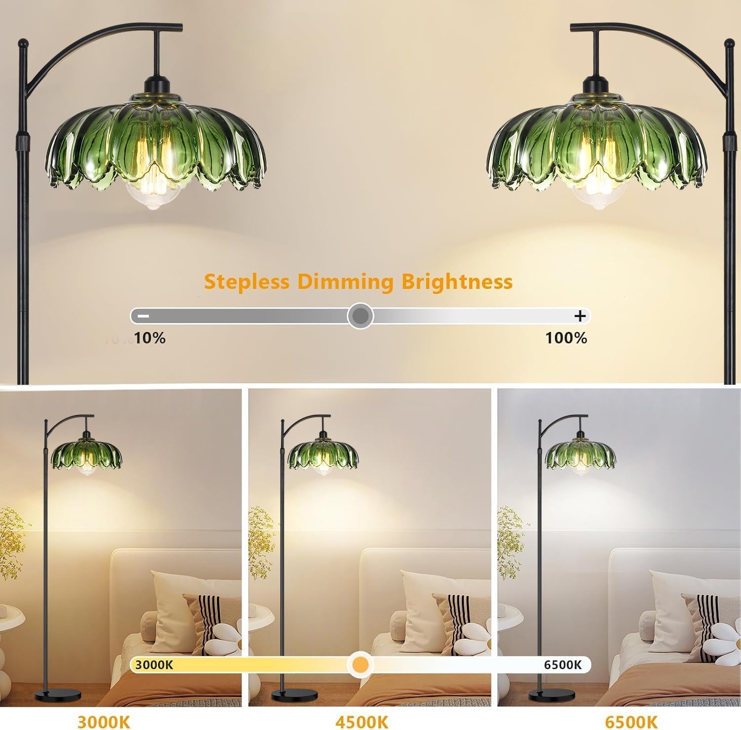 Gold Floor Lamp for Living Room,Bedroom,S