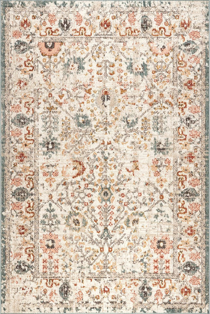 Lenore Beige Performance Oriental Area Rug, Vintage Design, Durable and Easy to Clean, 9' x 12
