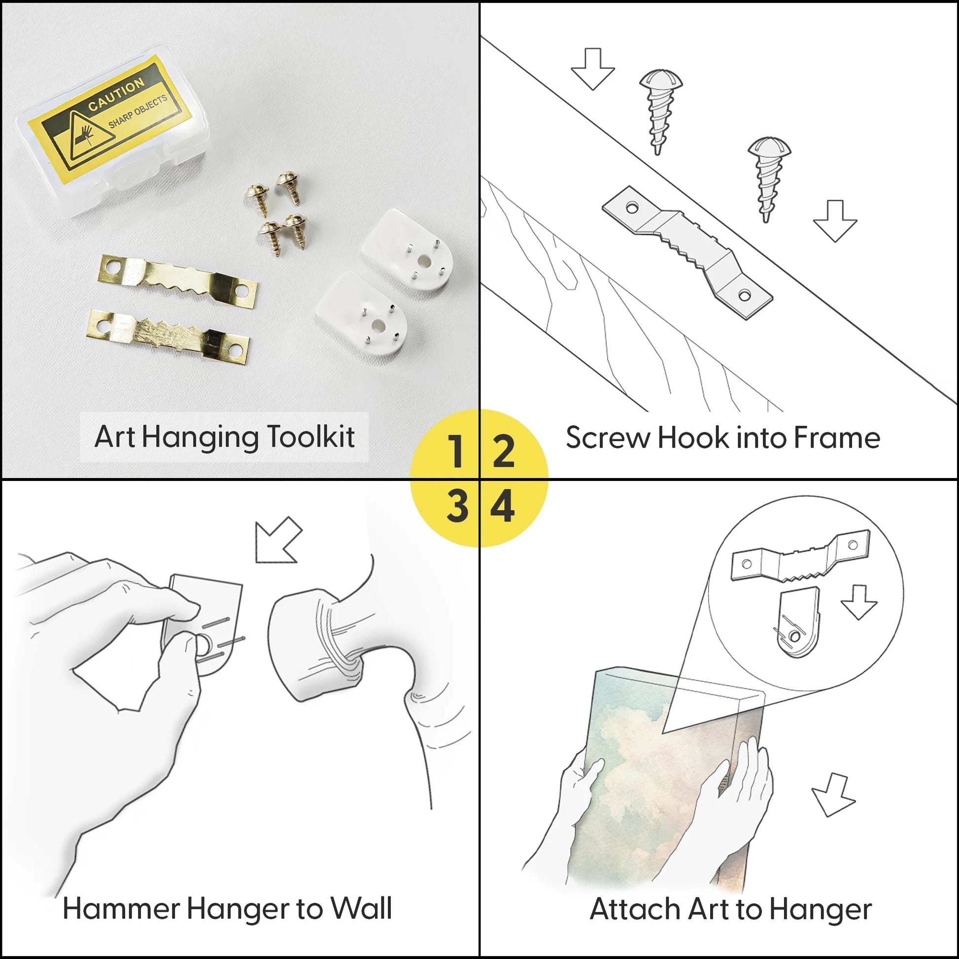 Canvas Print Wall Art Geometric Style Blue & Yellow Robin Birds Wildlife Illustrations Modern Art Rustic Closeup Colorful Multicolor Ultra for Living Room, Bedroom, Office - 24"X24"