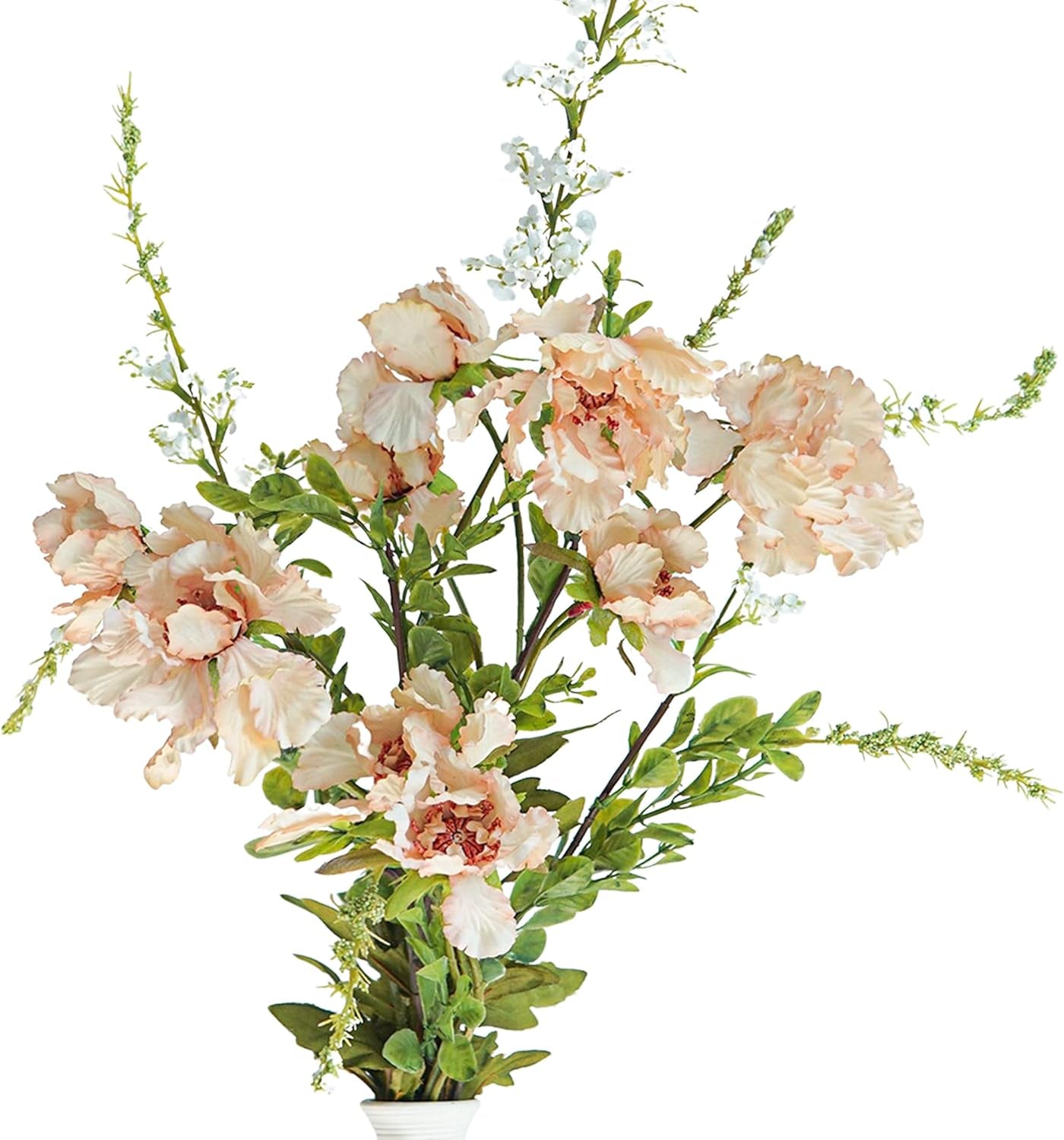 Butterfly Ranunculus Flowers Coral Silk Flower (3 Stems) for Home Decor and Wedding. Artificial Ranunculus Flower Arrangement and Table Centerpiece. Silk Flowers for Bouquet (Scabiosa Coral)