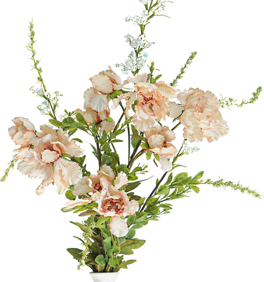 Butterfly Ranunculus Flowers Coral Silk Flower (3 Stems) for Home Decor and Wedding. Artificial Ranunculus Flower Arrangement and Table Centerpiece. Silk Flowers for Bouquet (Scabiosa Coral)