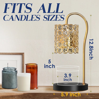 Candle Warmer Lamp with Timer, Electric Candle Warmer Light for Bedroom, Home Decor Candles Gifts for Women, Dimmable Wax Melts Warmer for Scented Wax (2 X GU10 Bulbs Included), Black