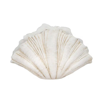 White 22 In. X 14 In. Resin Scallop Shell Figurine