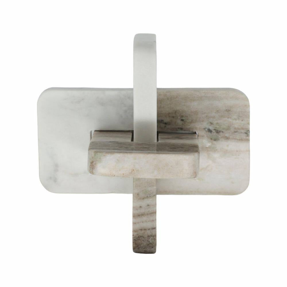 White 9 In. X 9 In. Marble Knot Sculpture
