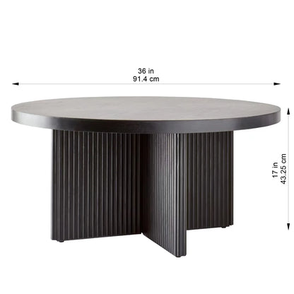 Lillian Fluted Coffee Table, Black