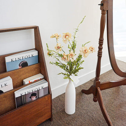 Butterfly Ranunculus Flowers Coral Silk Flower (3 Stems) for Home Decor and Wedding. Artificial Ranunculus Flower Arrangement and Table Centerpiece. Silk Flowers for Bouquet (Scabiosa Coral)