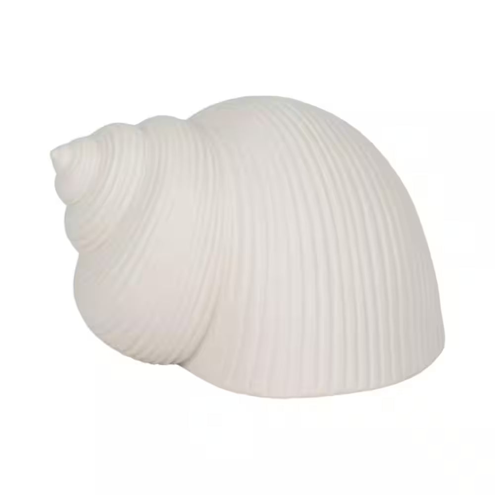 White 6 In. X 4 In. Ceramic Nautical Bonnet Seashell Sculpture