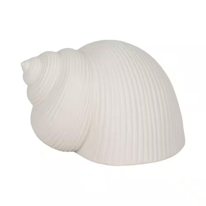 White 6 In. X 4 In. Ceramic Nautical Bonnet Seashell Sculpture