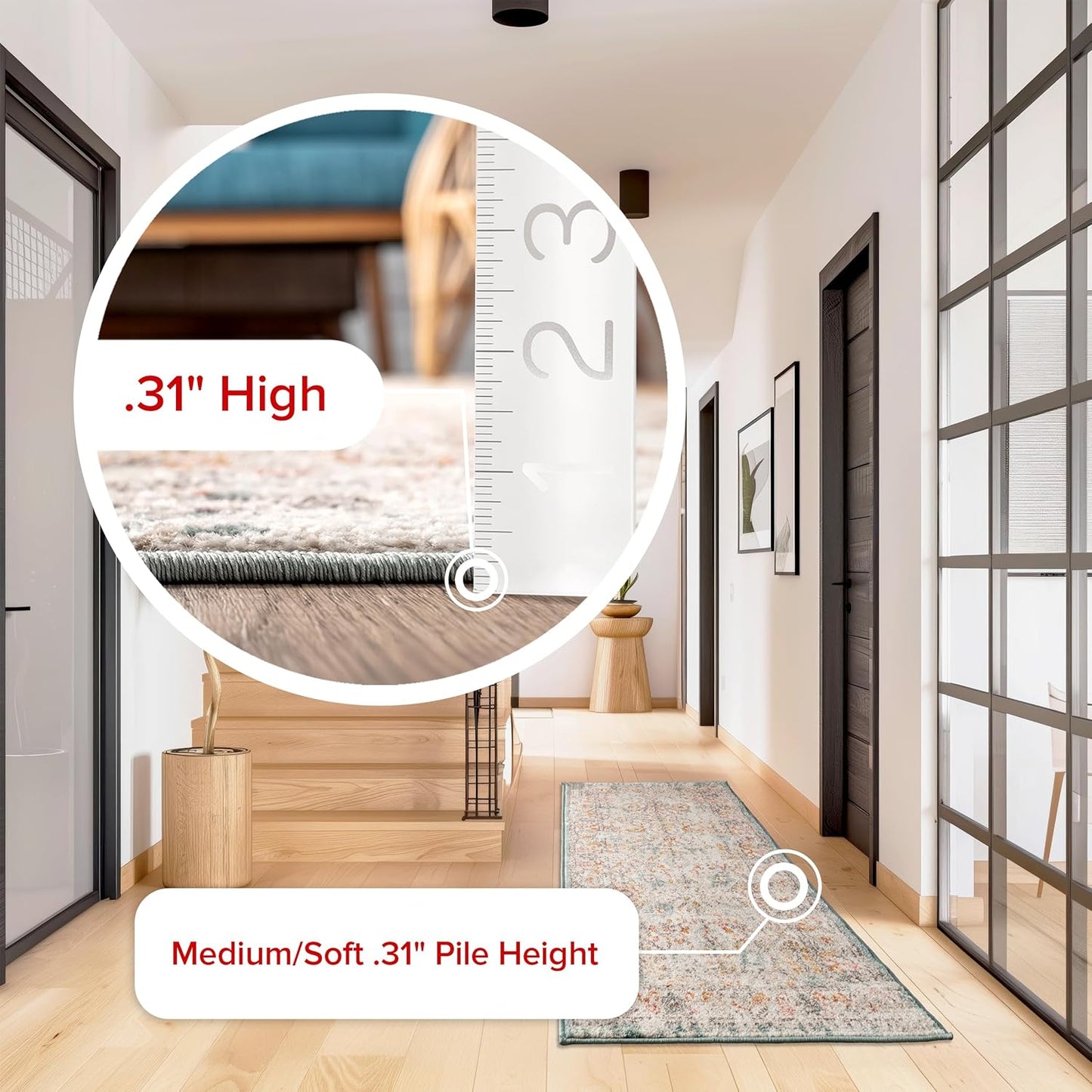 Lenore Beige Performance Oriental Area Rug, Vintage Design, Durable and Easy to Clean, 9' x 12