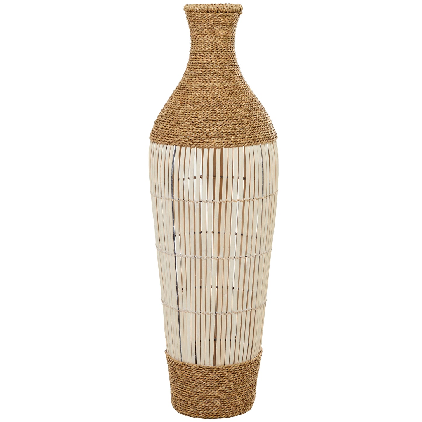 Studio 350 Brown Seagrass Handmade Tall Woven Floor Vase 11"W X 11"L X 32"H - Brown - Line