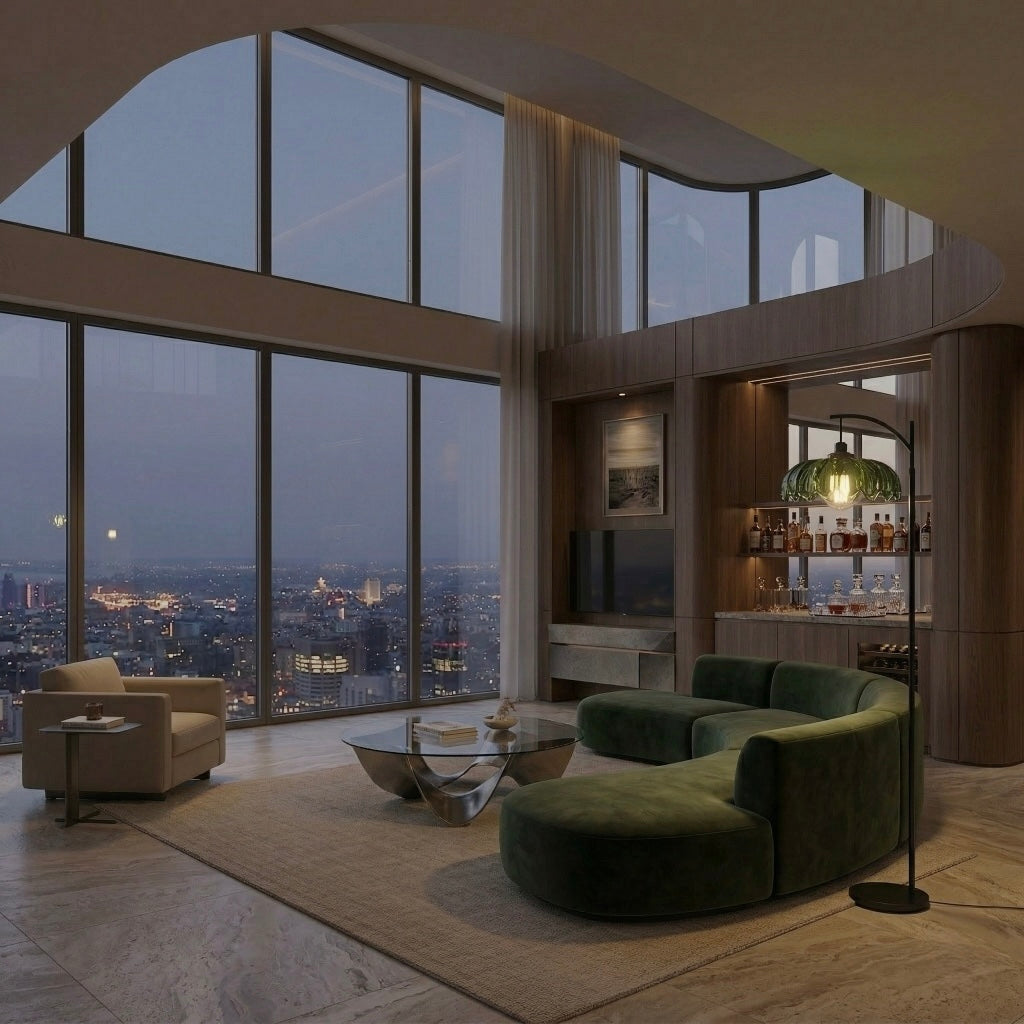 Lumora - Green Glass floor lamp