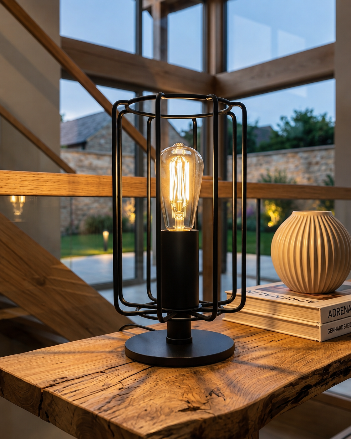Lumora - Industrial Cage Table Lamp