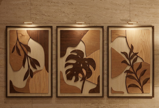 Artora -Tropical Leaf Wood Art