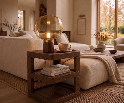 Furnora - Walnut Solid Wood Nightstand