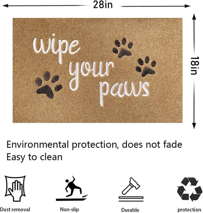 Front Door Doormat - Wipe Your Paws Entrance Mats, Durable Non Slip Rubber Absorbent, Funny Dog Mat for Front Door