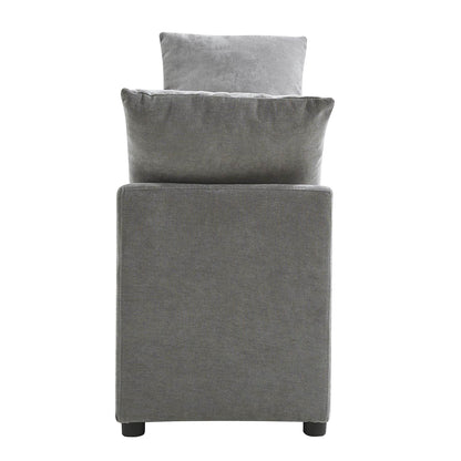 Benito 59.4" Wide End of Bed Storage Couch Bench with Two Throw Pillows