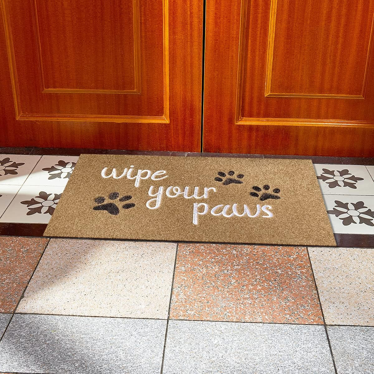 Front Door Doormat - Wipe Your Paws Entrance Mats, Durable Non Slip Rubber Absorbent, Funny Dog Mat for Front Door
