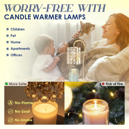 Candle Warmer Lamp with Timer, Electric Candle Warmer Light for Bedroom, Home Decor Candles Gifts for Women, Dimmable Wax Melts Warmer for Scented Wax (2 X GU10 Bulbs Included), Black