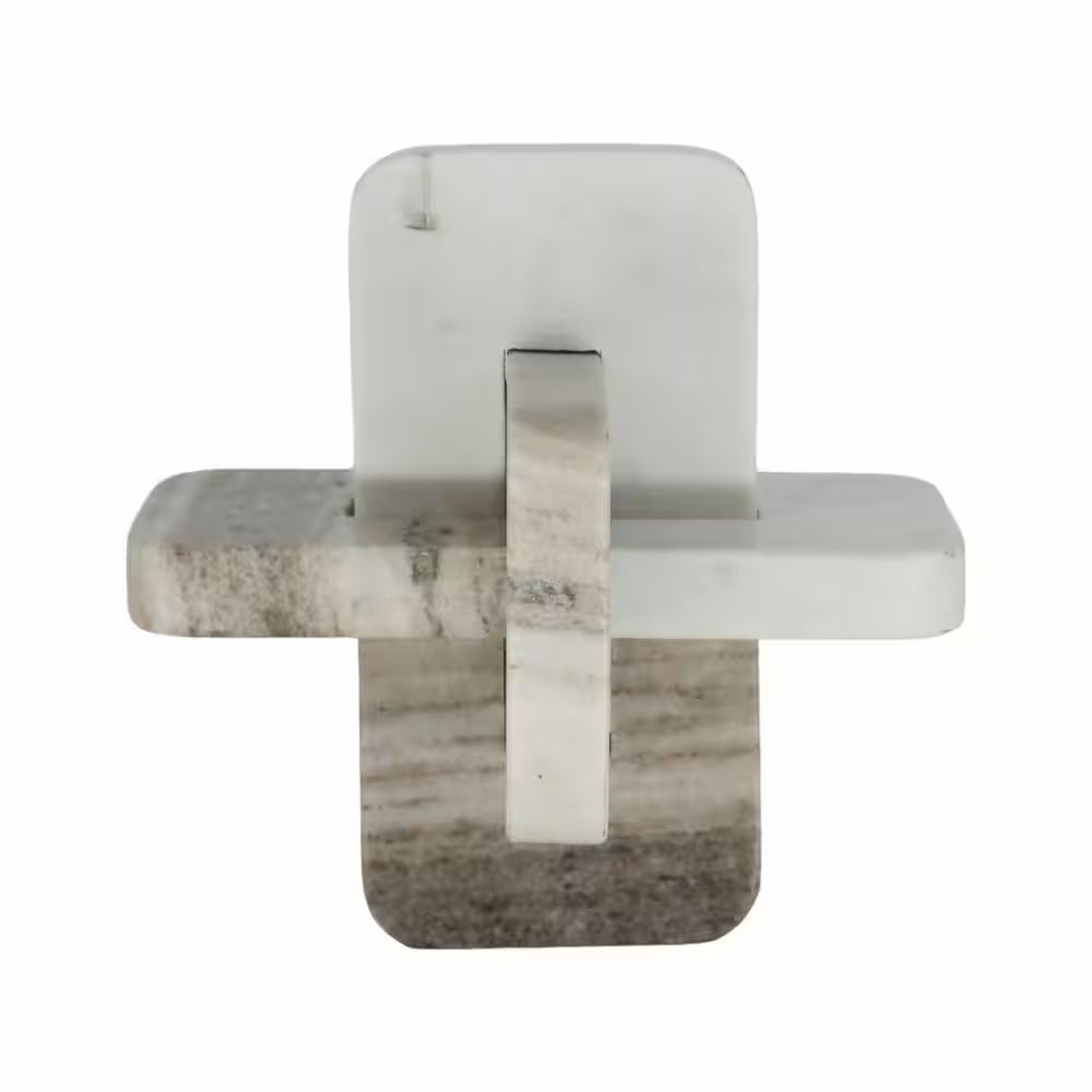White 9 In. X 9 In. Marble Knot Sculpture