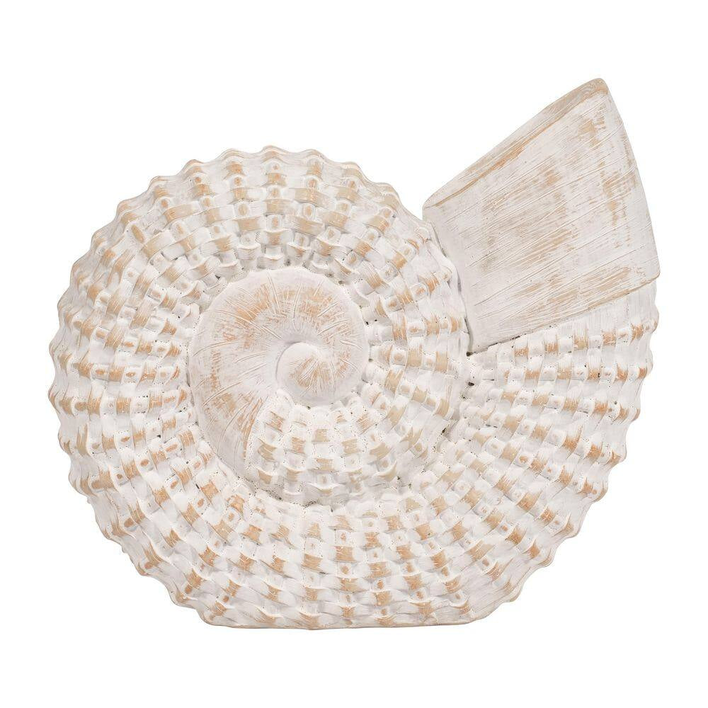 White 7 In. X 7 In. Ceramic Shell Figurine