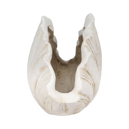 White 22 In. X 14 In. Resin Scallop Shell Figurine