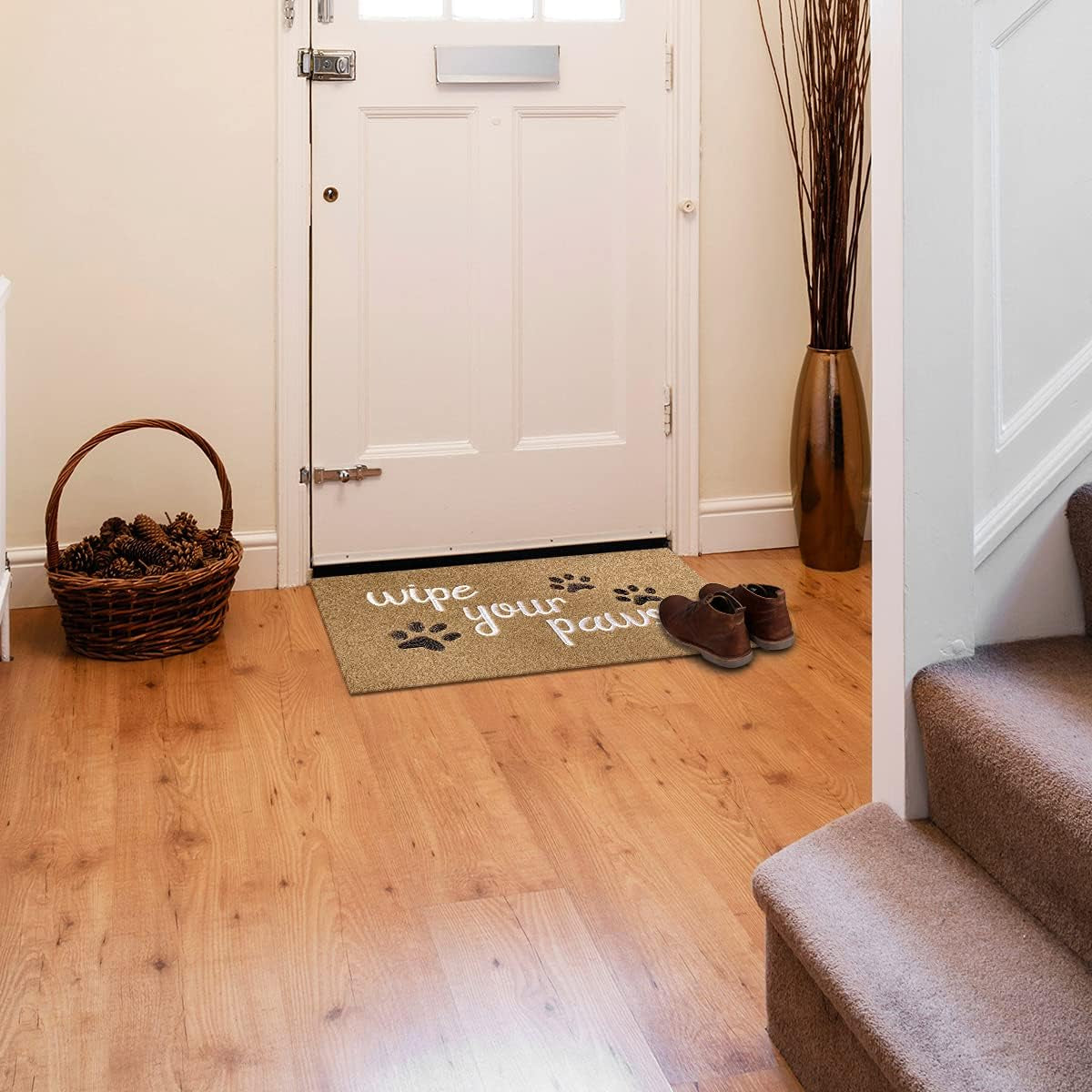 Front Door Doormat - Wipe Your Paws Entrance Mats, Durable Non Slip Rubber Absorbent, Funny Dog Mat for Front Door