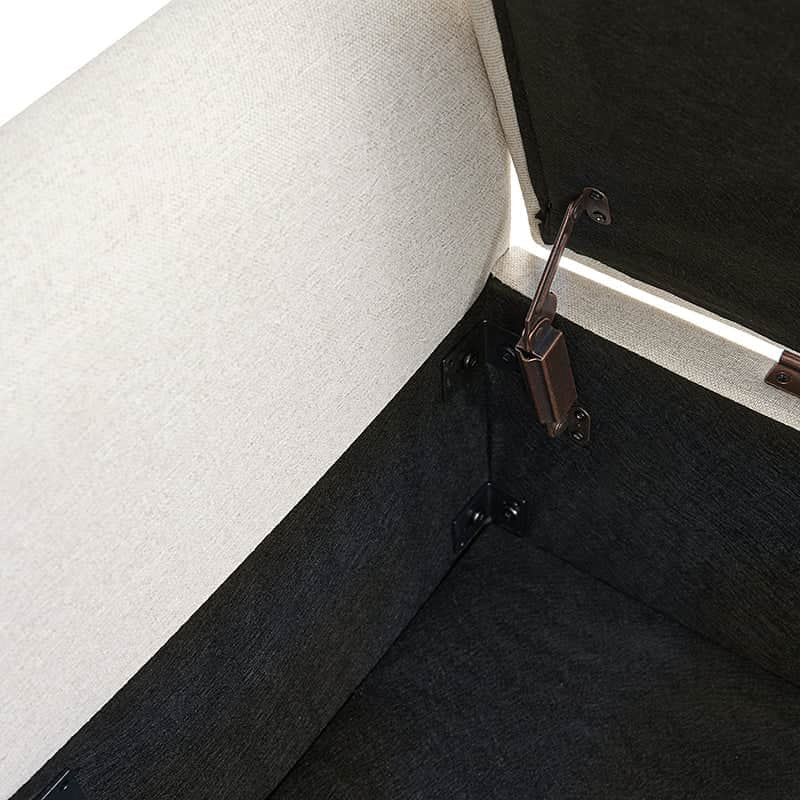 Benito 59.4" Wide End of Bed Storage Couch Bench with Two Throw Pillows