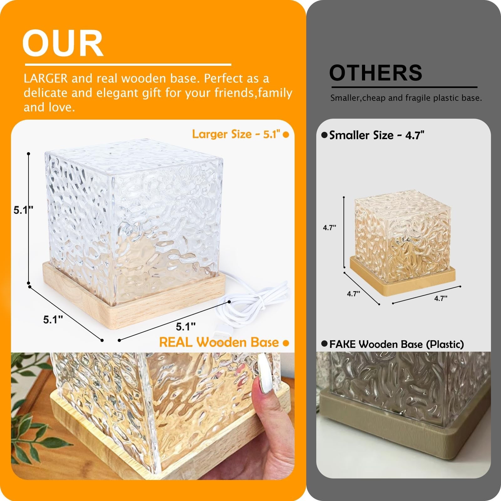Aurora Glow Lamp,Corded Ocean Lamp Luminorthe Cube Northern Lights Cube Ocean...
