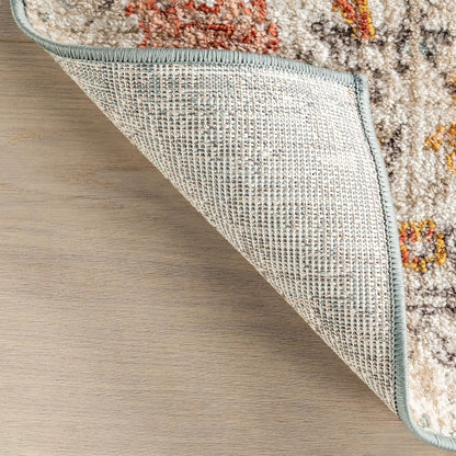 Lenore Beige Performance Oriental Area Rug, Vintage Design, Durable and Easy to Clean, 9' x 12