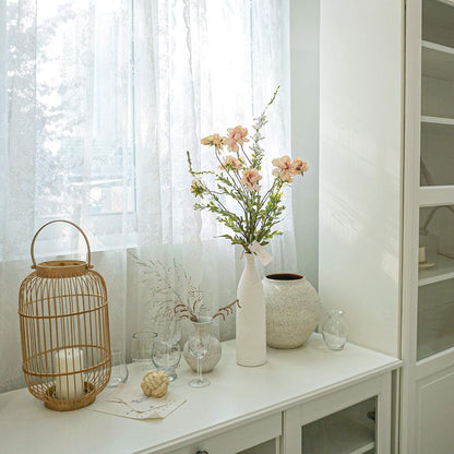 Butterfly Ranunculus Flowers Coral Silk Flower (3 Stems) for Home Decor and Wedding. Artificial Ranunculus Flower Arrangement and Table Centerpiece. Silk Flowers for Bouquet (Scabiosa Coral)