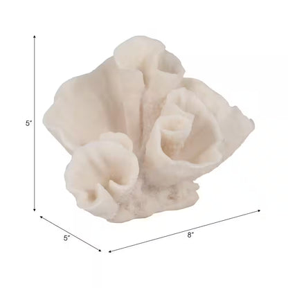 Ivory 8 In. X 5 In. Resin Novelty Coastal Coral Figurine