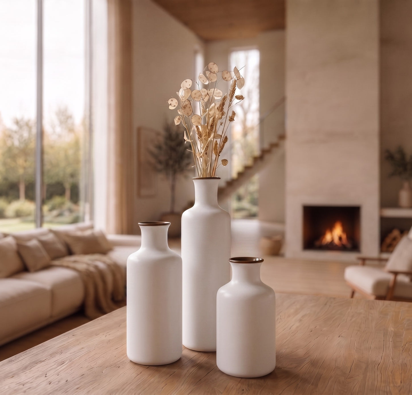 Vasora - Rustic Ceramic Vase Set of 3